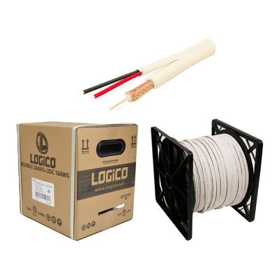 Rg59 Siamese Cable 500Ft 18/2Awg+2Dc White
