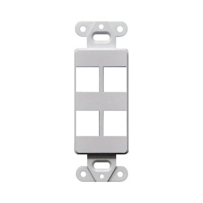 4 Port Decorator Style Wall Plate - White