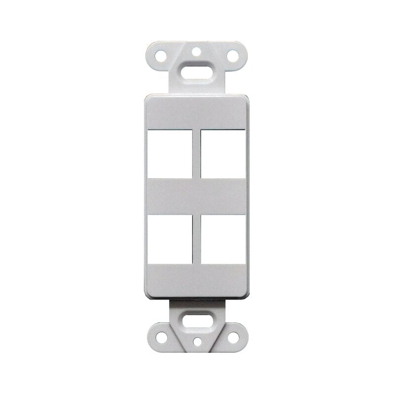 4 Port Decorator Style Wall Plate - White