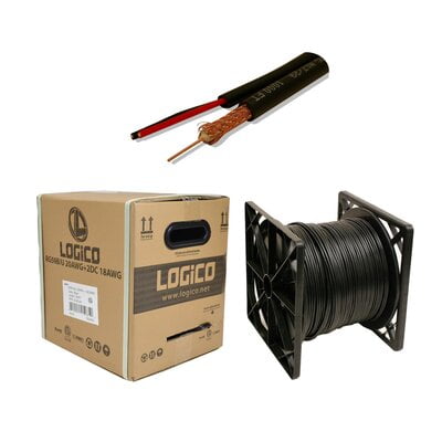Rg59 Siamese Cable 500Ft 18/2Awg+2Dc Black