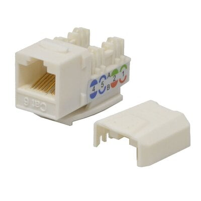 Modular Cat6 Keystone Punch Down Type White