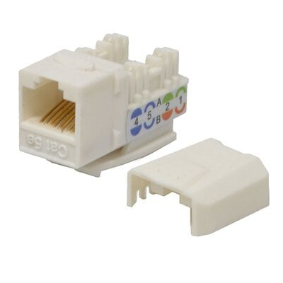 Modular Cat5e Keystone Punch Down Type White