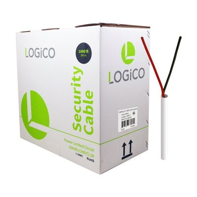 Security Cable 18/2 Bc Stranded Cmr/Cl3R 1000Ft White