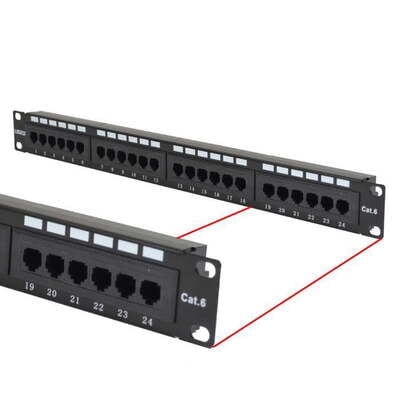 Cat6 Patch Panel 24 Port Rack Mounted