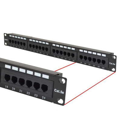 Cat5e Patch Panel 24 Port Rack Mounted