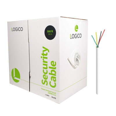 Security Cable 18/4 Cca Stranded 500Ft White