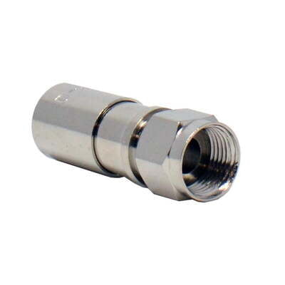 Rg6 Dual Shield  F Compression Connector Metal/Brass Construction