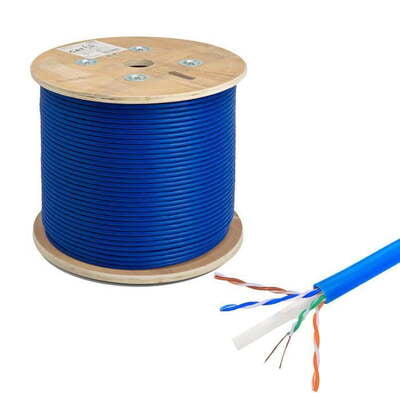 Cat6a Utp Cmp Cable 10Gs 23Awg 1000Ft Blue