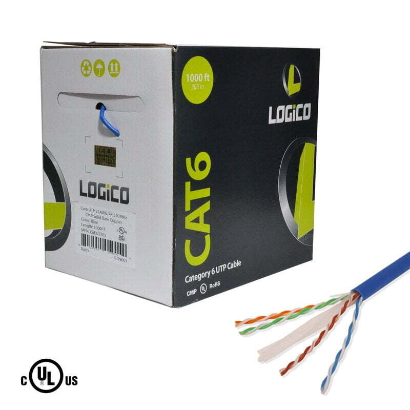Cat6 Utp Cmp Cable 23Awg 1000Ft Blue
