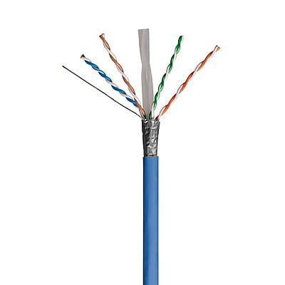 Cat6 FTP Shielded Riser (CMR) Bulk Ethernet Cable 550Mhz Pure Copper Blue 1000ft