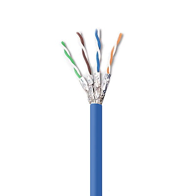 CAT8 S/FTP Bulk Ethernet Network Cable 22AWG 2Ghz Pure Copper Riser Blue 1000ft