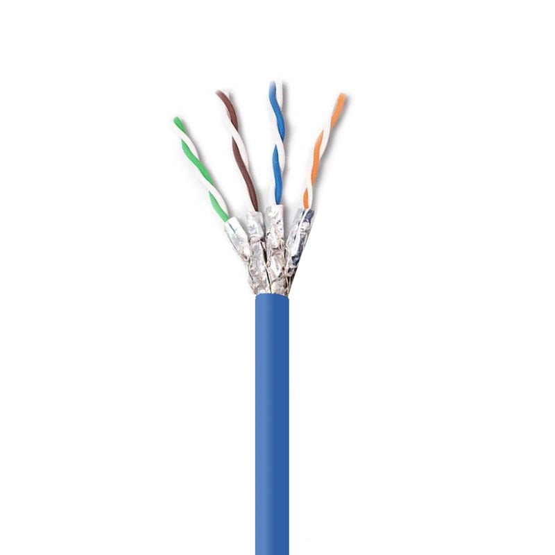 CAT8 S/FTP Bulk Ethernet Network Cable 22AWG 2Ghz Pure Copper Riser Blue 1000ft