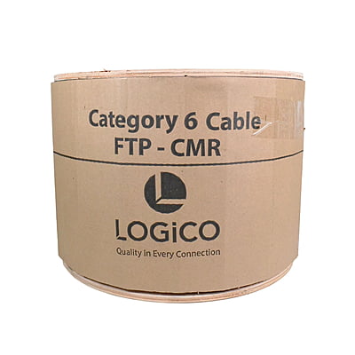 Cat6 FTP Shielded Riser (CMR) Bulk Ethernet Cable 550Mhz Pure Copper White 1000ft