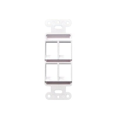 4 Port Decorator Style Wall Plate - White