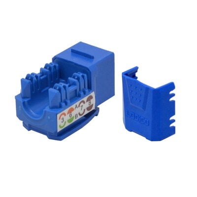 Modular Cat6a Utp Keystone Punch Down Type Blue Modular Cat6a Utp Keystone Punch Down Type Blue