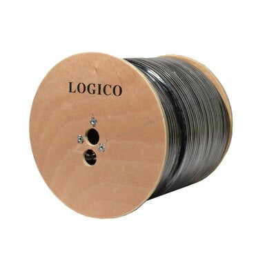 Rg6 Cable 60% Quad Shield Cmr Etl 18Awg 1000Ft Black