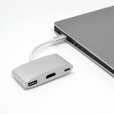 Hub - Type C To 1X Hdmi 4K+ 1Xusb 3.0 With Pd - Silver