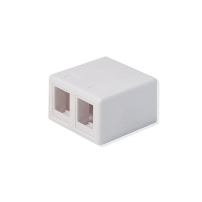 Blank Keystone Surface Mount Box 2 Port White