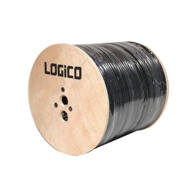 Rg6 Cable 60% Dual Shield 18Awg 1000Ft Black Direct Burial Pe Jacket + Water Block Gel