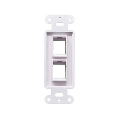 2 Port Decorator Style Wall Plate - White