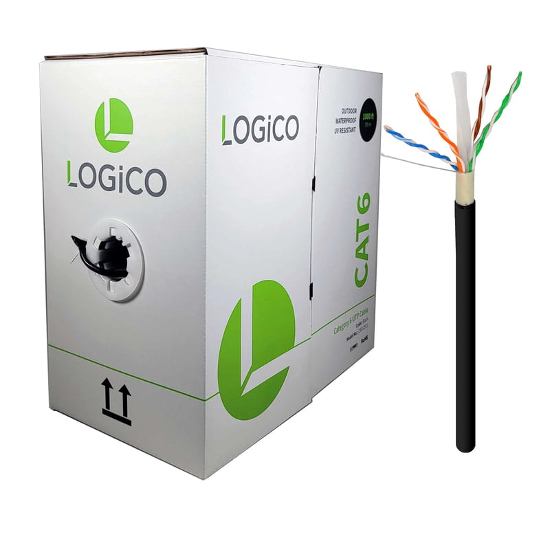 Cat6 UTP LLDPE+UV Res Outdoor CCA 23AWG 1000Ft Black Cat6 UTP LLDPE+UV Res Outdoor CCA 23AWG 1000Ft Black