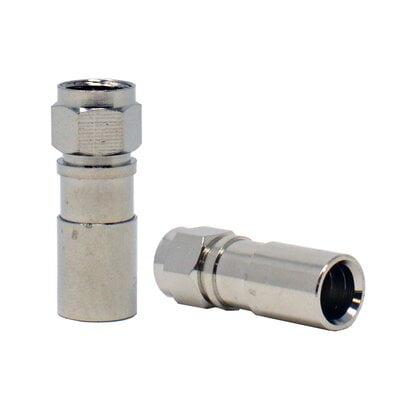 Rg6 Quad Shield F Compression Connector Metal/Brass Construction Rg6 Quad Shield F Compression Connector Metal/Brass Construction