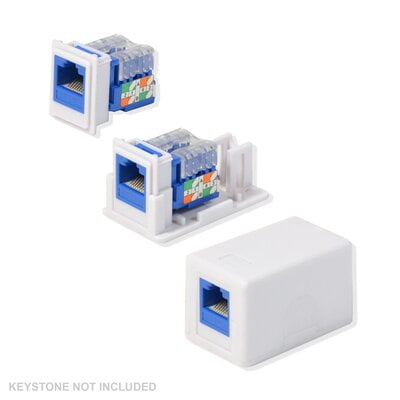 Blank Keystone Surface Mount Box 1 Port White