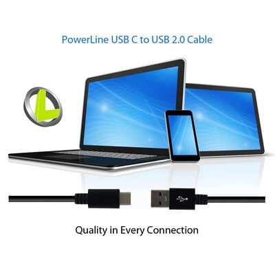 6Ft Usb C Plug - Usb 2.0 A Plug High Speed 480Mbps - Black 6Ft Usb C Plug - Usb 2.0 A Plug High Speed 480Mbps - Black