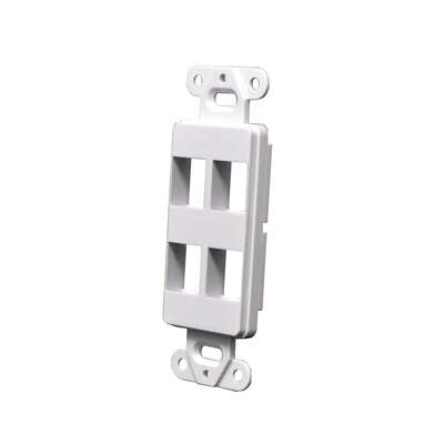 4 Port Decorator Style Wall Plate - White