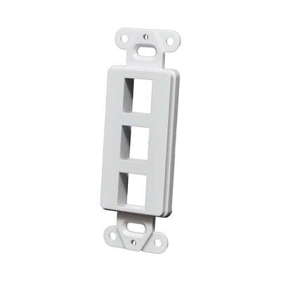 3 Port Decorator Style Wall Plate - White