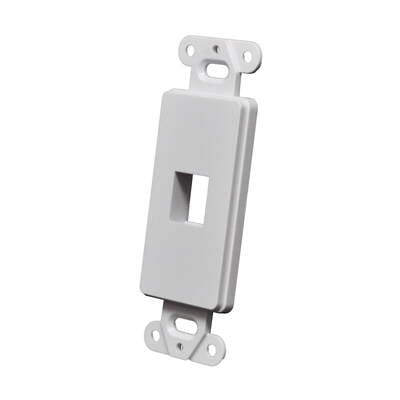 1 Port Decorator Style Wall Plate - White
