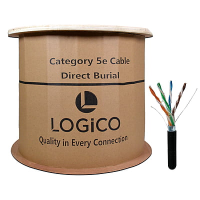 CAT5E STP/FTP OUTDOOR DB GEL / FLOODED BC 24AWG 1000FT BLACK