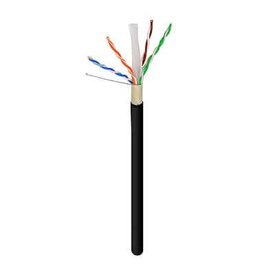 Cat6 UTP LLDPE+UV Res Outdoor CCA 23AWG 1000Ft Black Cat6 UTP LLDPE+UV Res Outdoor CCA 23AWG 1000Ft Black