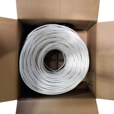 Rg6 Cable 60% Quad Shield Cmr Etl 18Awg 500Ft White Rg6 Cable 60% Quad Shield Cmr Etl 18Awg 500Ft White
