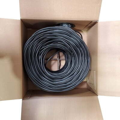 Rg6 Cable 60% Quad Shield Cm Etl 18Awg 500Ft Black