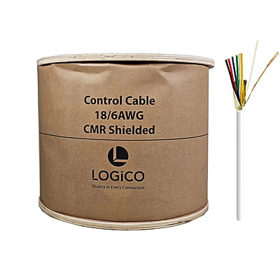 18AWG/6C STRANDED BC SHIELDED CMR/CL3R 1000FT WHITE
