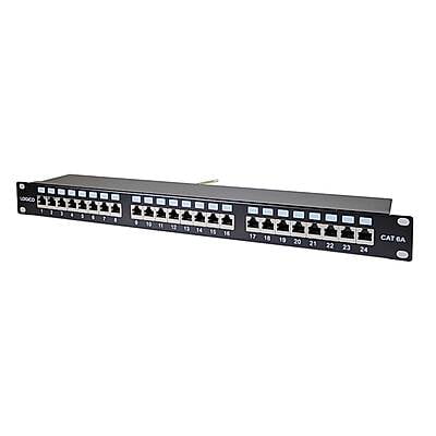 Cat6A Shielded 24 Port Network LAN Patch Panel 1U Rackmount 110