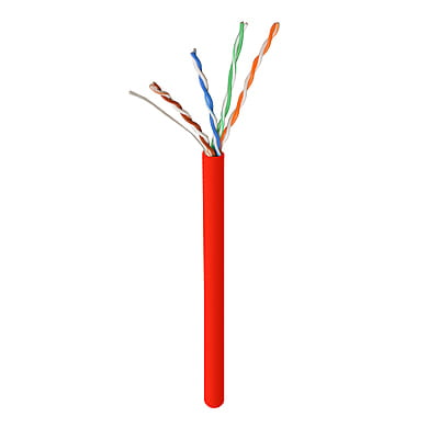 Logico Cat5e UTP 1000ft Bulk Ethernet Network Cable  350Mhz Pure Copper Riser Red