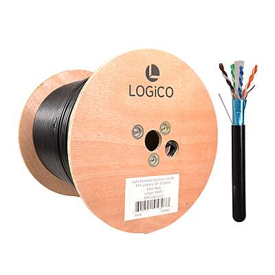 Cat6e STP/FTP Outdoor Direct Burial CCAMG 23AWG 1000Ft Black