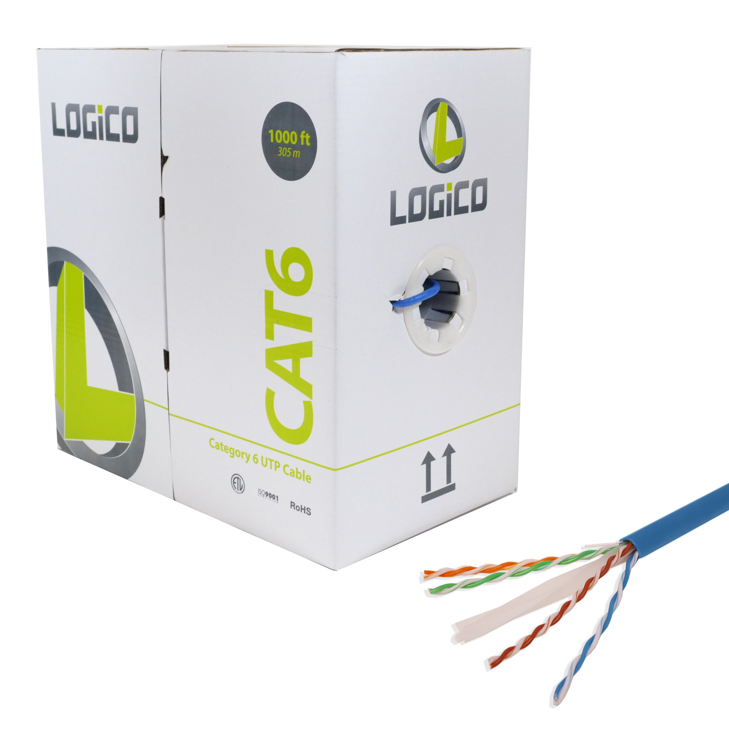 Cat6 UTP CCA Cable 23AWG 1000Ft Blue