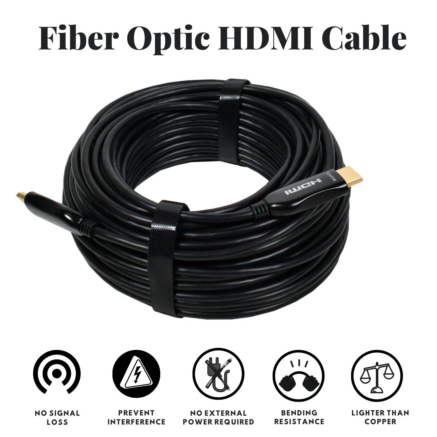 HDMI Over Fiber Cord 60 Ft