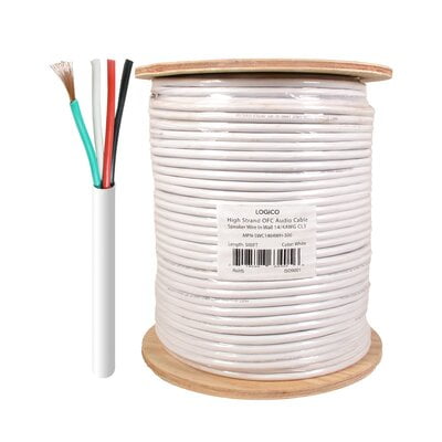 Speaker Wire In Wall 14/4 BC/Ofc 500Ft White