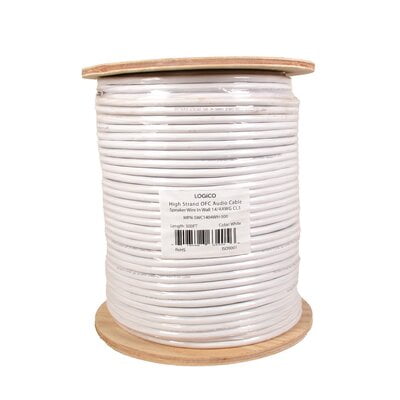 Speaker Wire In Wall 14/4 Bc/Ofc 500Ft White