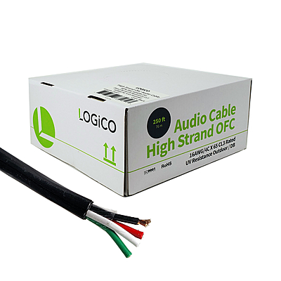 Speaker Wire 16/4 BC/OFC Outdoor/DB/UV Resistant 250FT Black