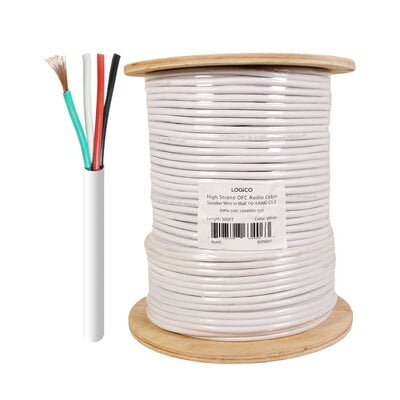 Speaker Wire In Wall 16/4 Bc/Ofc 500Ft White