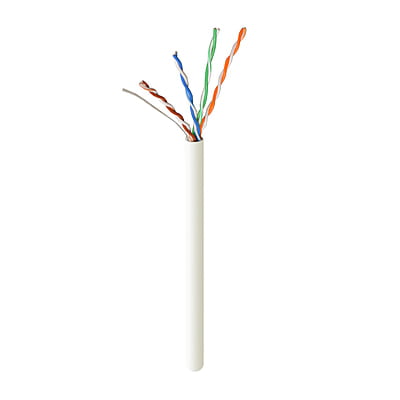 Cat5e UTP 1000ft Bulk Ethernet Network Cable 350Mhz Pure Copper Riser - White Cat5e UTP 1000ft Bulk Ethernet Network Cable 350Mhz Pure Copper Riser - White